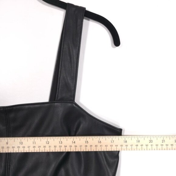 Abercrombie & Fitch Women's MEDIUM Black Faux Leather Sleeveless Mini Dress - Picture 9 of 13